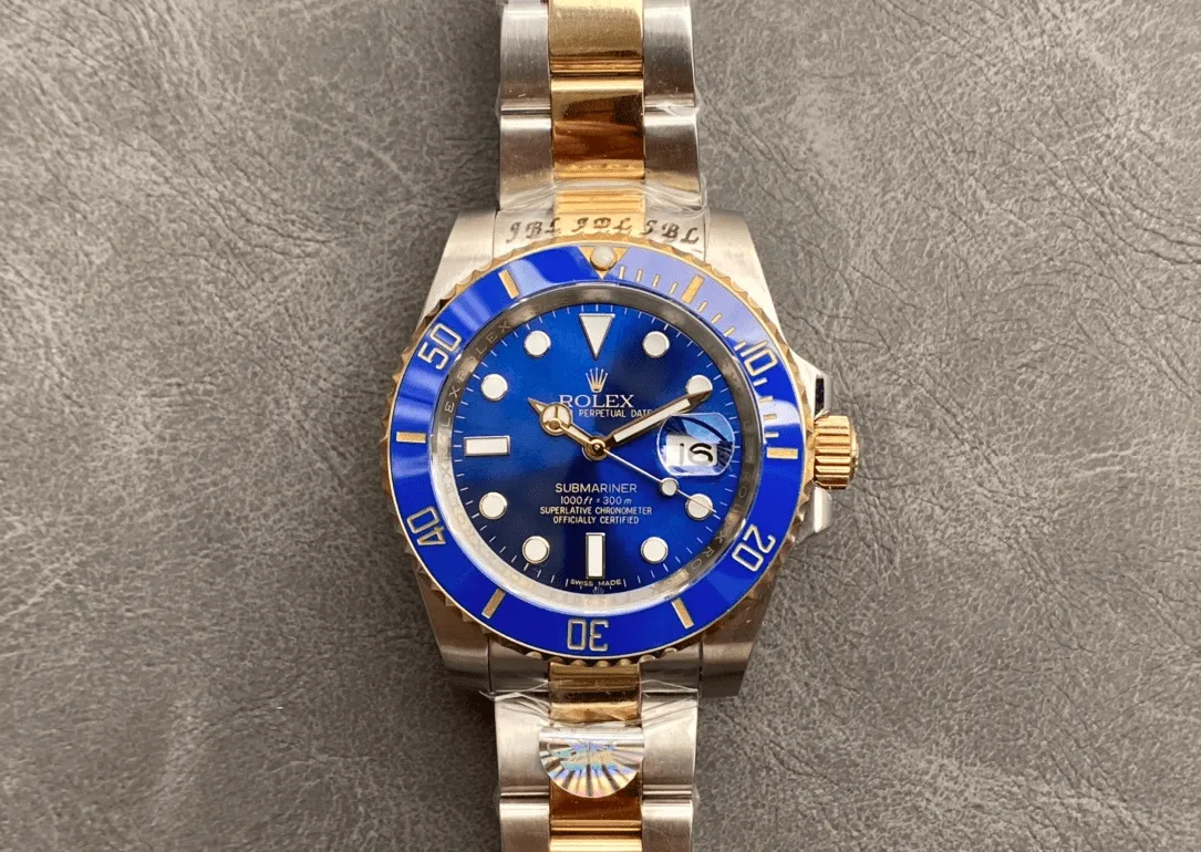 podróbka rolex submariner niebieska tarcza