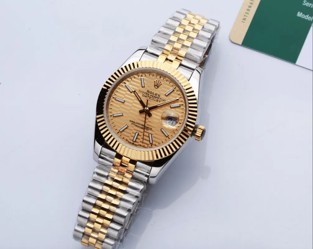 podróbka rolex datejust ze złotą tarczą