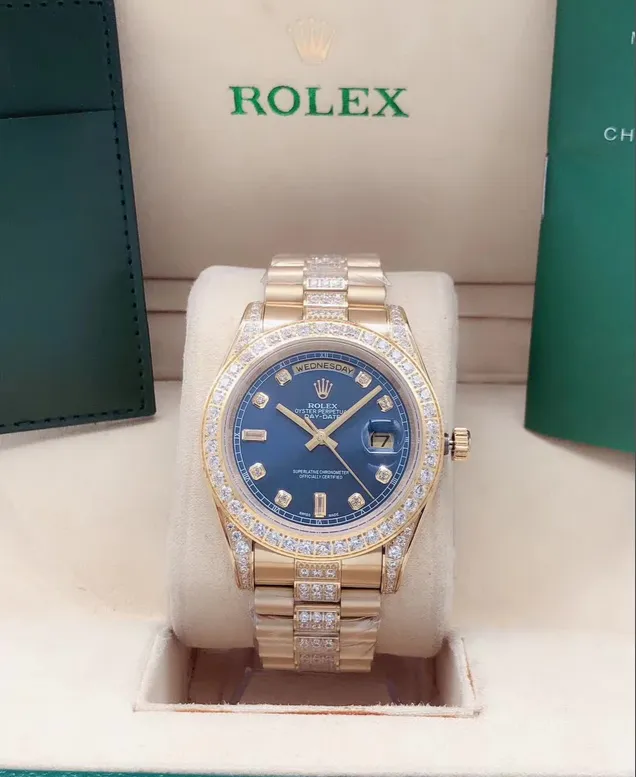 podróbka rolex daydate złoto i diamenty
