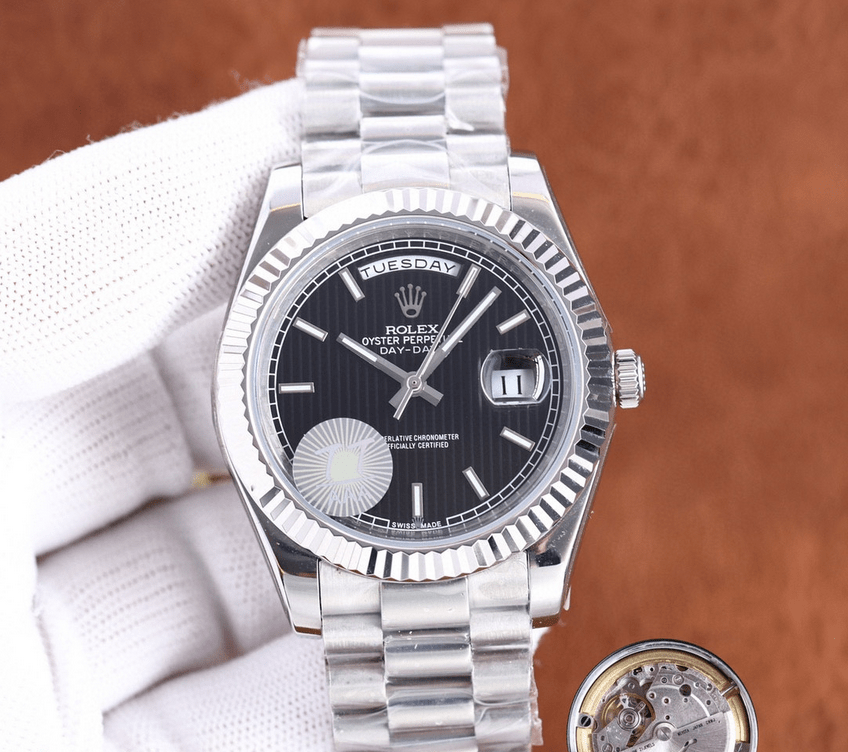 podróbka rolex daydate stalowy