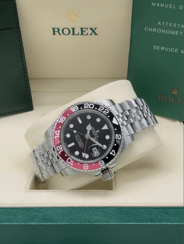 podróbka rolex gmt master czarno czerwony